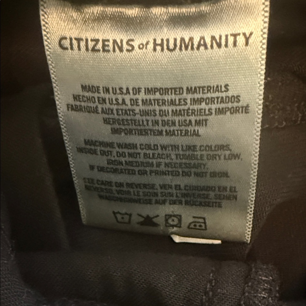 Citizens Of Humanity Black Ankle Jeans Raw Hem 5 Pockets - Picture 6 of 7
